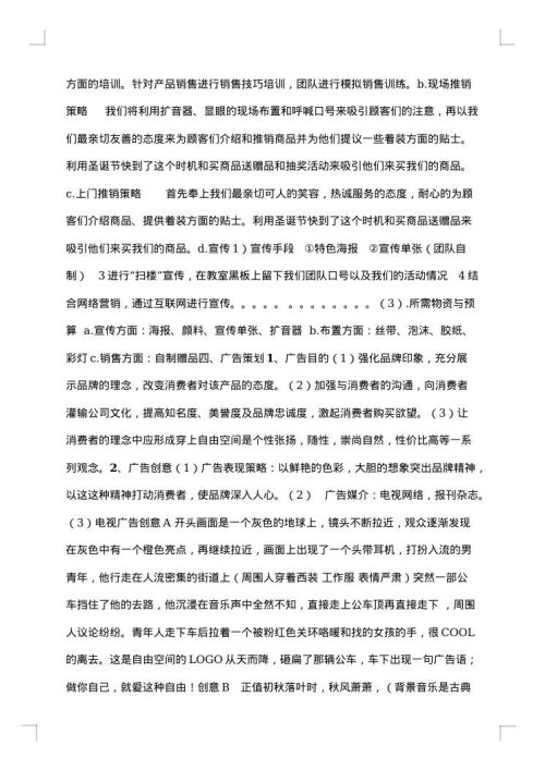 品牌服饰服装校园营销策划书