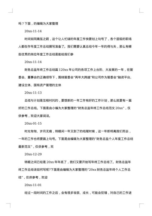 财务总监工作个人总结