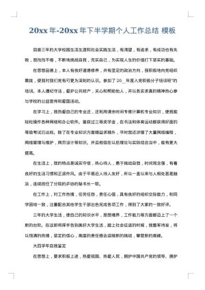 2025年-2025年下半学期个人工作总结