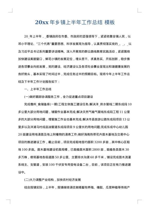 2025年乡镇上半年工作总结