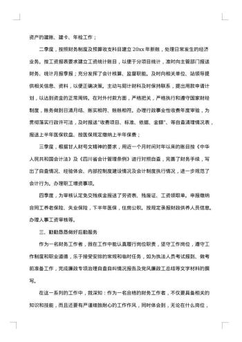 20xx年财务会计个人总结怎么写