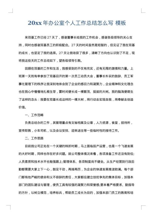 2025年办公室个人工作总结怎么写