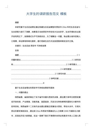 大学生的调研报告范文