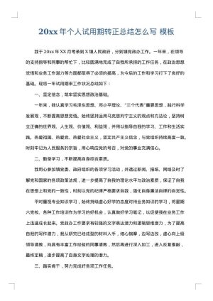 2025年个人试用期转正总结怎么写