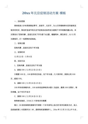 2025年元旦促销活动方案