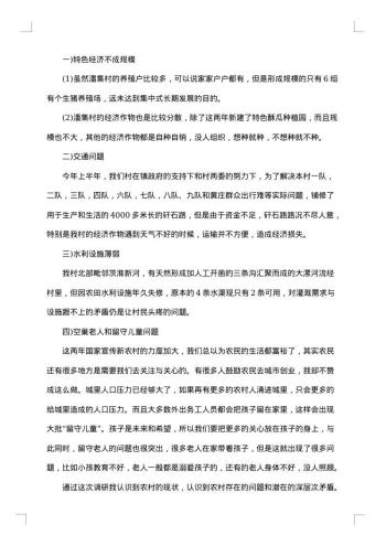 村官调研报告范文