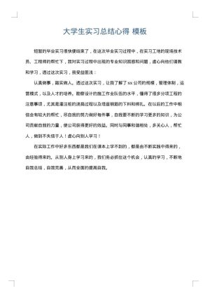 大学生实习总结心得
