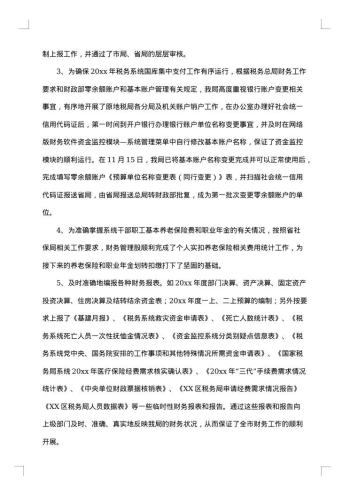 税务会计个人工作总结范本