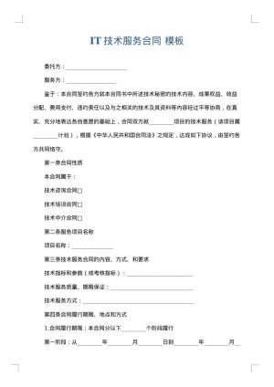 IT技术服务合同
