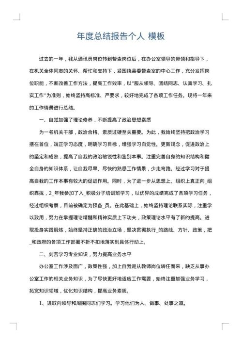 年度总结报告个人