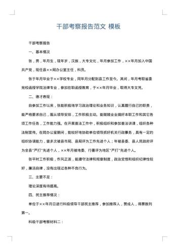 干部考察报告范文