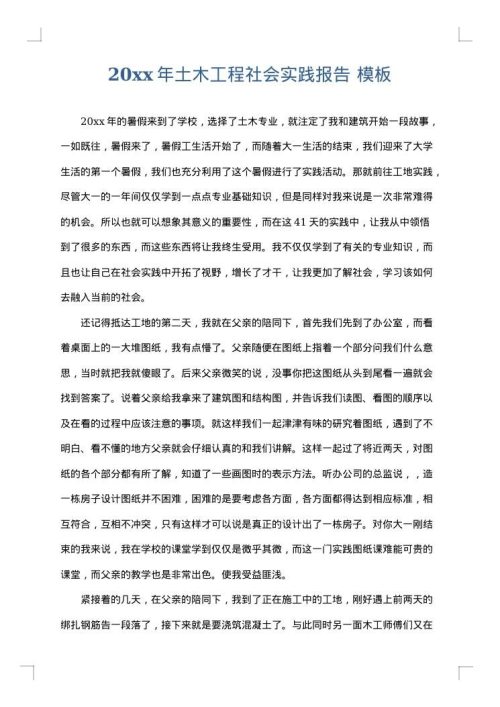 2025年土木工程社会实践报告
