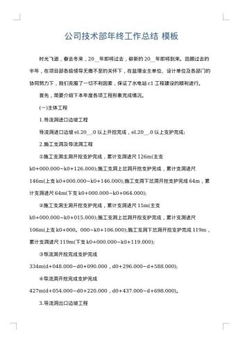 公司技术部年终工作总结