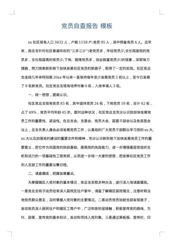 党员自查报告