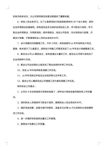 财务工作人员年度总结范文