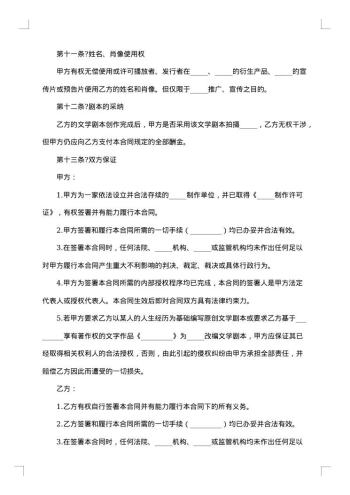 聘用电影拍摄劳动合同