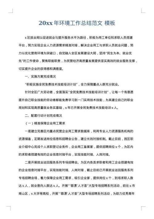 2025年环境工作总结范文