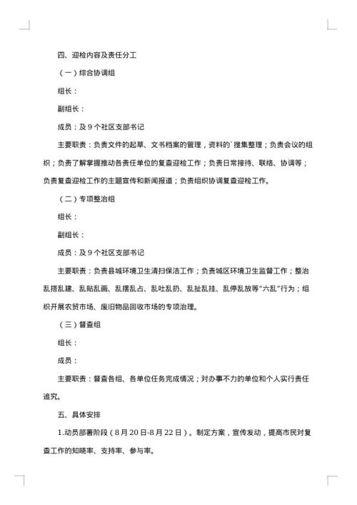 督察迎检工作方案