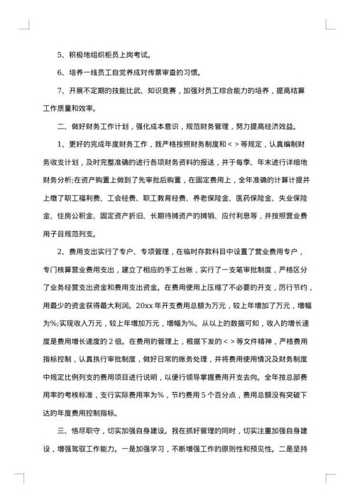 2025年会计人员述职报告