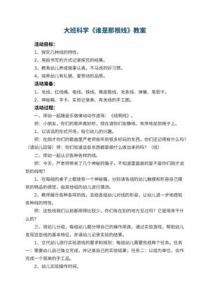 幼儿园大班科学教案《谁是那根线》