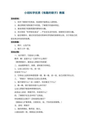 幼儿园小班科学优质教案《有趣的镜子》 包含反思