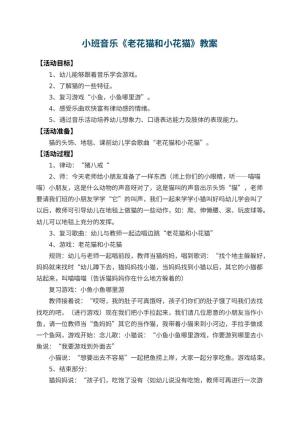 幼儿园小班音乐优秀教案《老花猫和小花猫》 包含反思