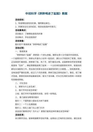 幼儿园中班科学教案《胖胖喝进了盐酸》 包含反思预览