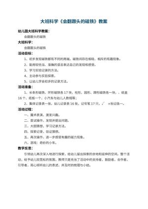 幼儿园大班科学教案《会翻跟头的磁铁》 包含反思
