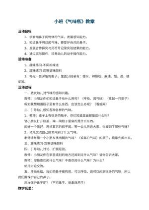 幼儿园小班教案《气味瓶》 包含反思预览