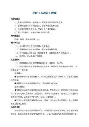 幼儿园小班教案《冻冰花》 包含反思预览