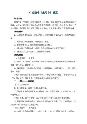 幼儿园小班游戏教案《太阳伞》 包含反思预览
