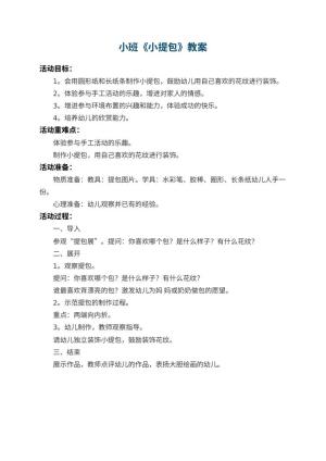 幼儿园小班教案《小提包》预览