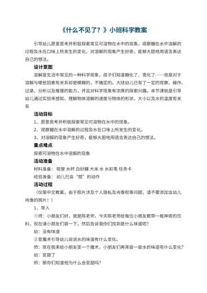 幼儿园优秀教案《什么不见了？》小班科学预览