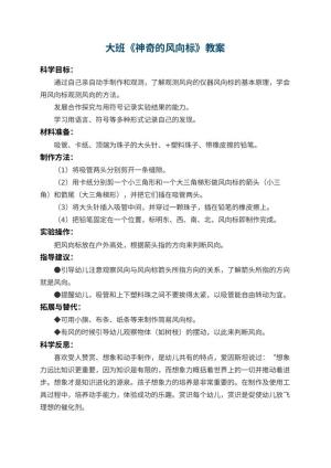 幼儿园大班教案《神奇的风向标》 包含反思预览