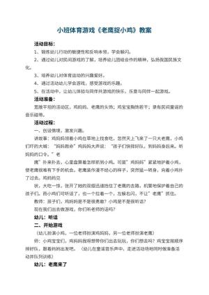 幼儿园小班体育游戏教案《老鹰捉小鸡》 包含反思预览