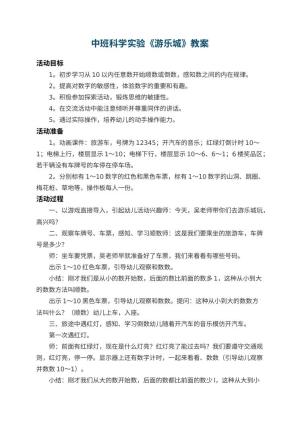 幼儿园中班科学实验教案《游乐城》 包含反思预览