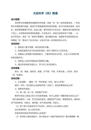 幼儿园大班科学教案《风》 包含反思预览