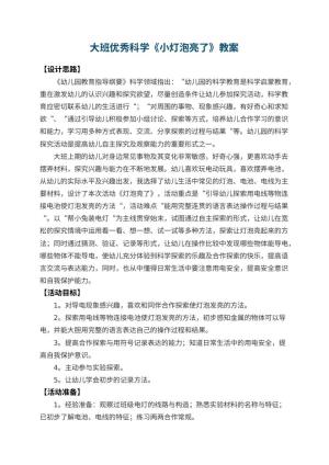 幼儿园大班优秀科学教案《小灯泡亮了》 包含反思预览