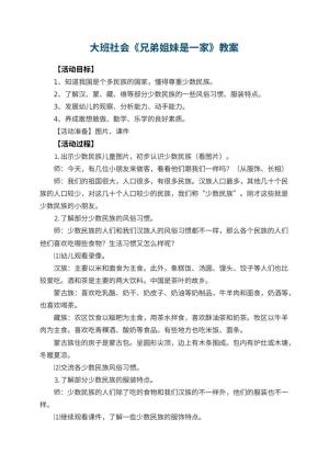 幼儿园大班社会教案《兄弟姐妹是一家》预览