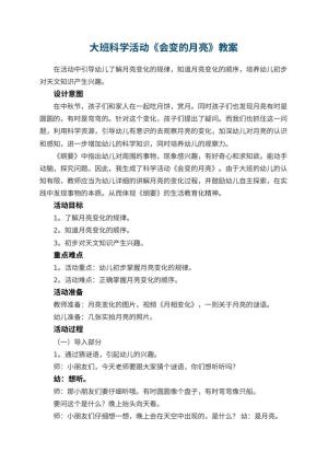 幼儿园大班科学活动《会变的月亮》优秀教案 包含反思预览