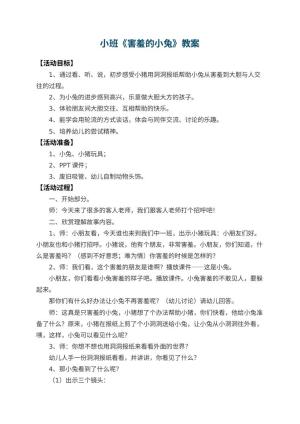 幼儿园小班教案《害羞的小兔》预览