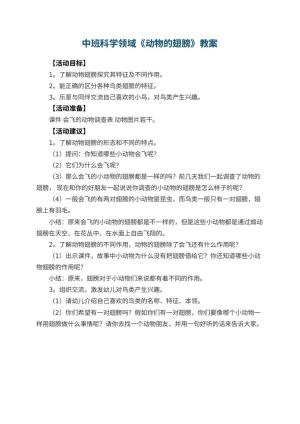 幼儿园中班科学领域教案《动物的翅膀》预览