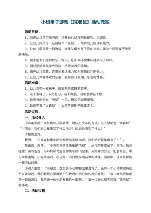 幼儿园小班亲子游戏教案《踩老鼠》活动 包含反思预览