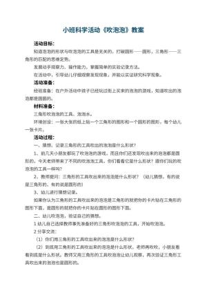 幼儿园小班科学活动优秀教案《吹泡泡》 包含反思预览