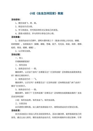 幼儿园小班教案《虫虫怎样回家》 包含反思