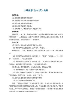 幼儿园大班健康教案《小小兵》 包含反思预览