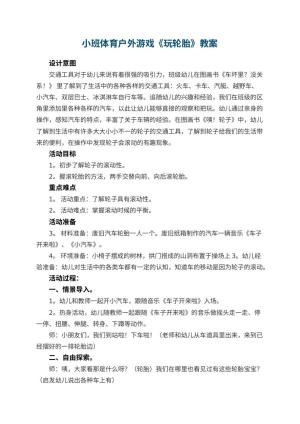 幼儿园小班体育户外游戏《玩轮胎》教案预览