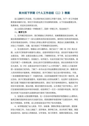 幼儿园新大班下学期《个人工作总结（二）》预览
