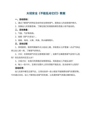 幼儿园大班安全优秀教案《不能乱动它们》 包含反思