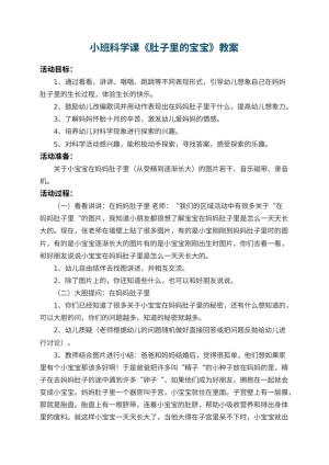 幼儿园小班科学课教案《肚子里的宝宝》 包含反思预览